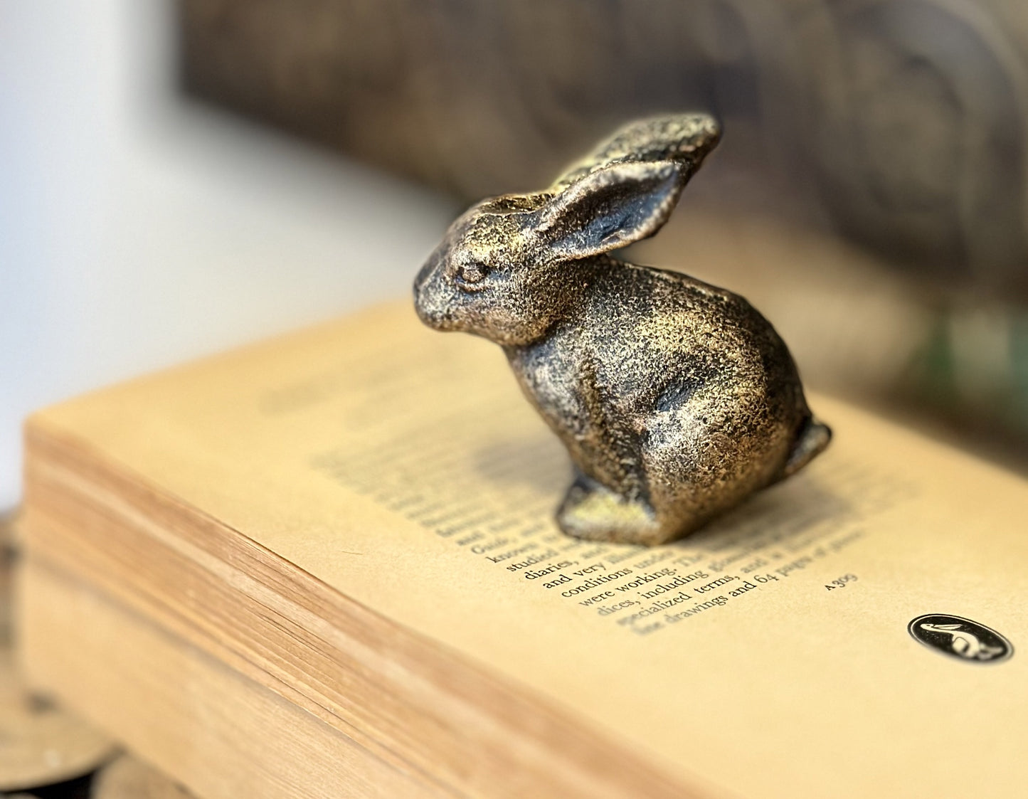 Antique Gold Small Cast Iron Rabbit