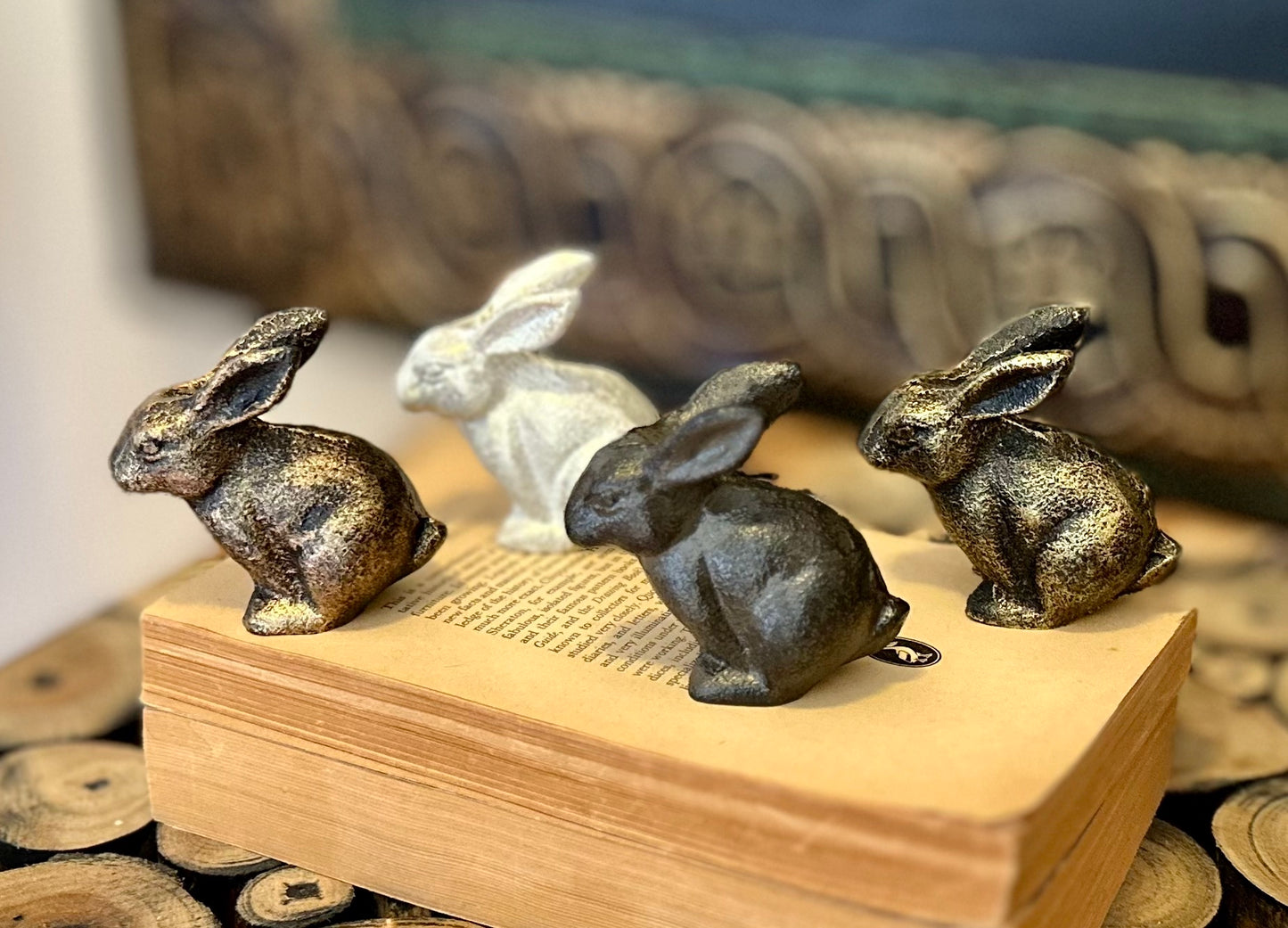 Antique Gold Small Cast Iron Rabbit