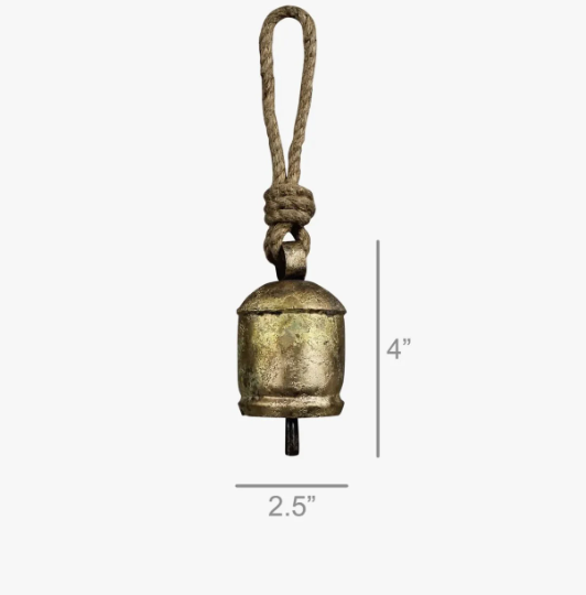 Chauk Bell with Rope Hanger, Brass