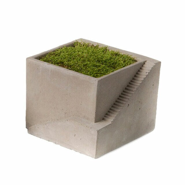 Cement Geometric Architectural Cube Planter I