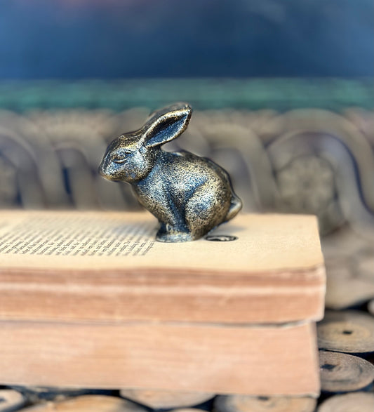 Antique Brass Gold Small Cast Iron Rabbit