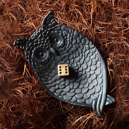 Pewter Owl Jewelry/Coin Tray in Black Finish