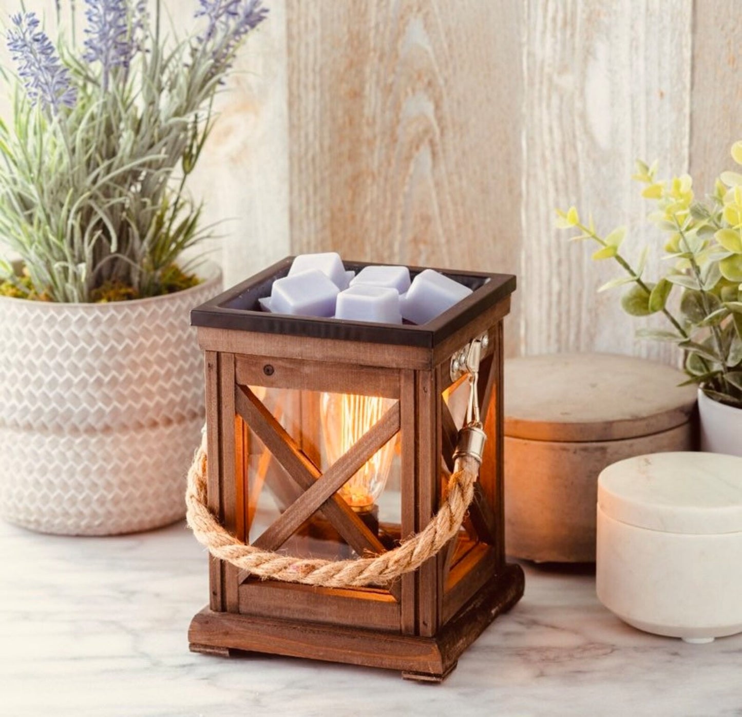 Walnut & Rope Vintage Bulb Illumination Fragrance Warmer