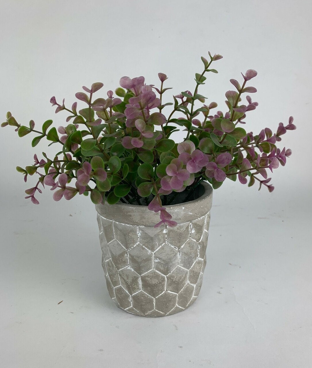 Dark Gray Wash Geometric Cement Aboriginal Design Planter