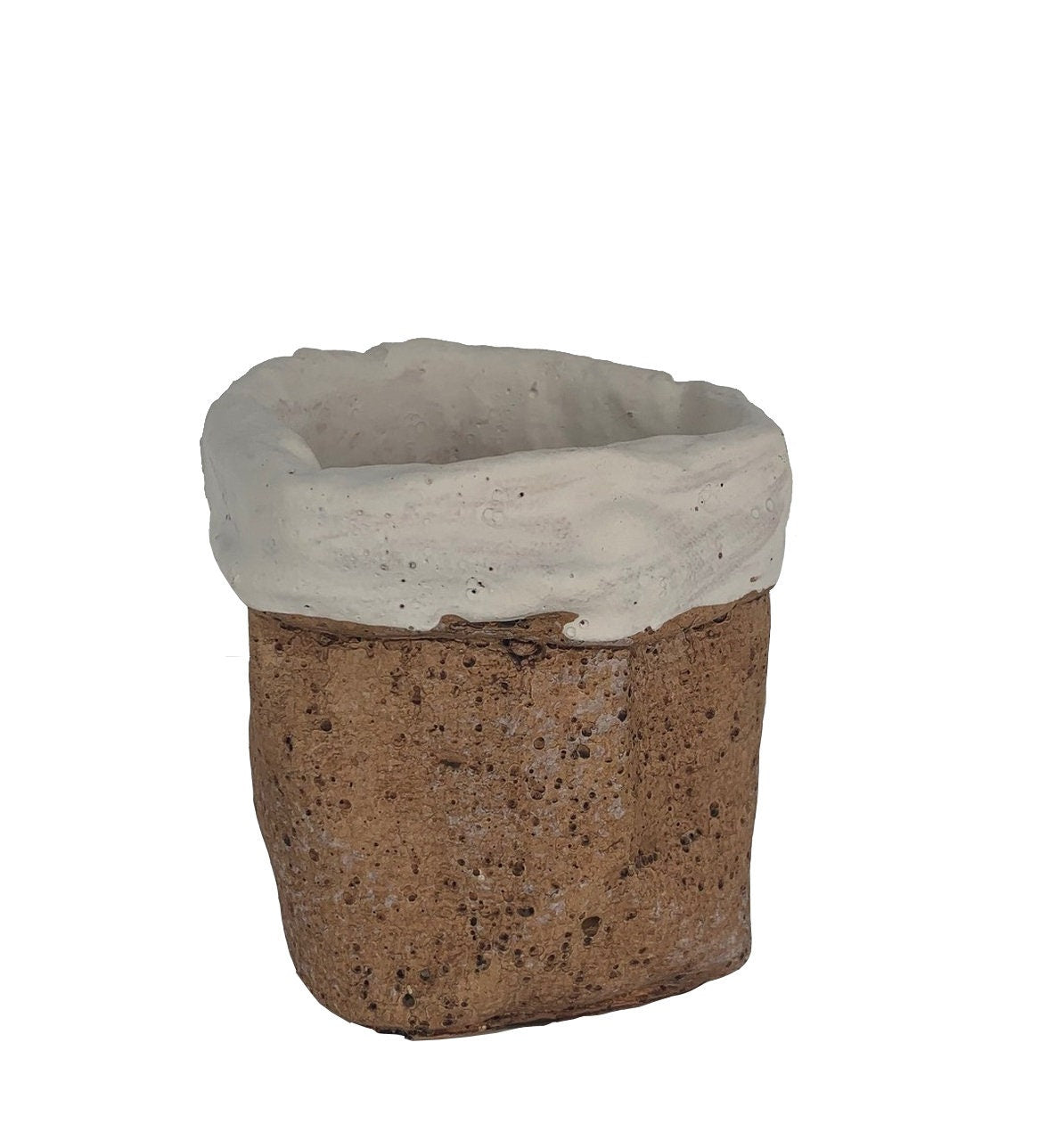 Large Cement Bag with Mock Fold Planter/Kitchen Storage