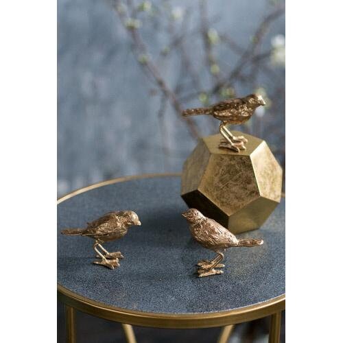 Small Solid Cast Iron Bird Sculpture Statues - Set of 3