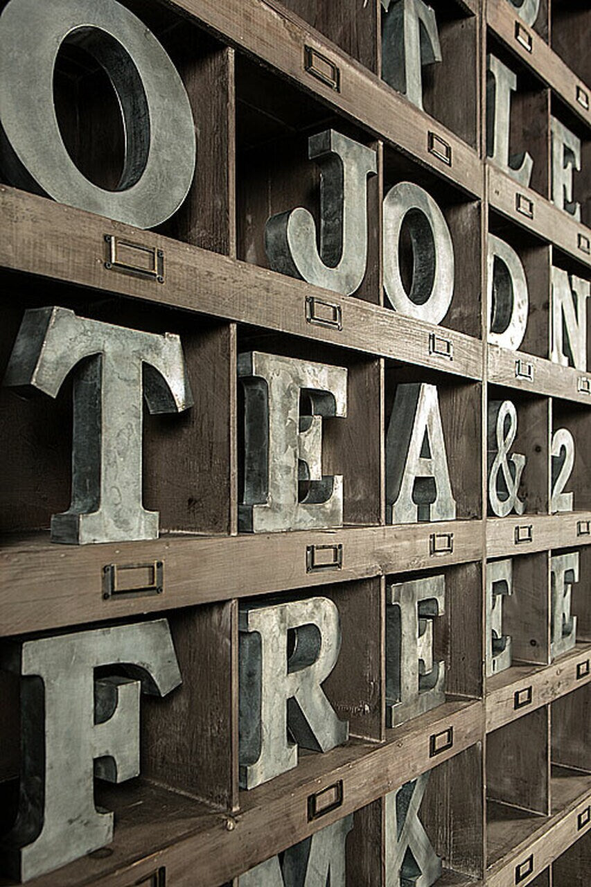 Zinc Individual Letters A-Z, &