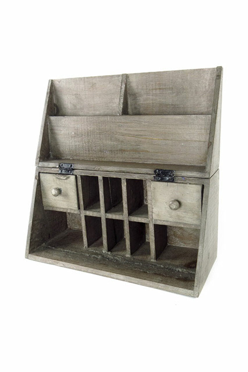 Recycled Wood Folding Desk Caddy
