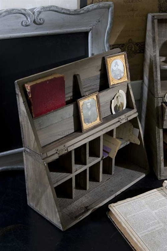 Recycled Wood Folding Desk Caddy
