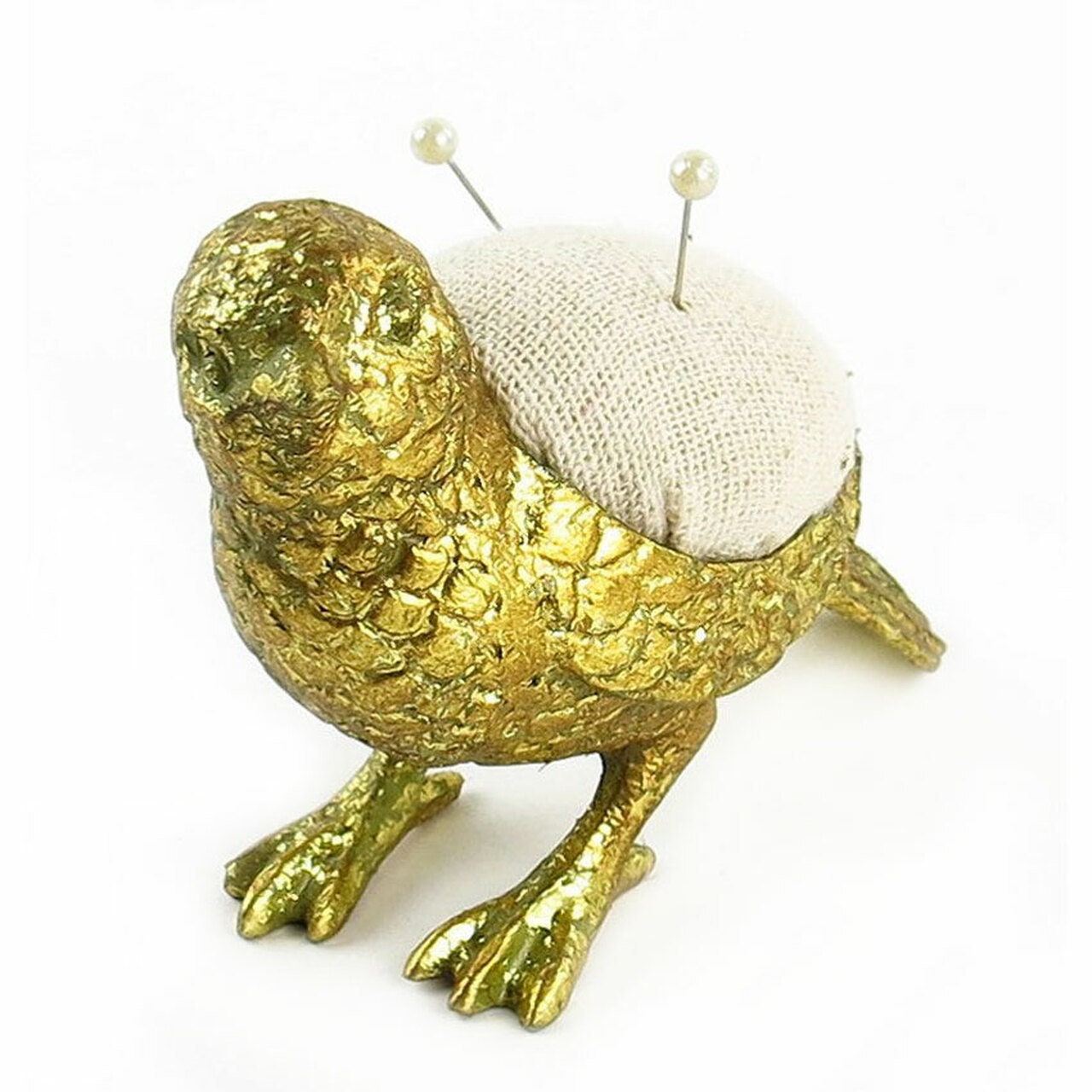 Bird Needle Holder in Gold Finish