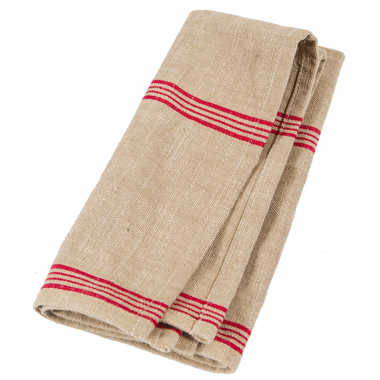 Vintage Linen Red Striped Napkin Set of 2