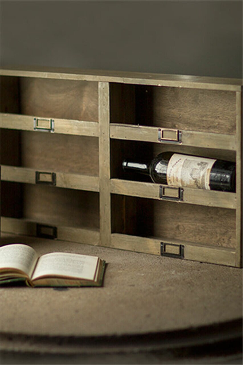 Wine Box with 6 Cubbies and Metal Tag Holder