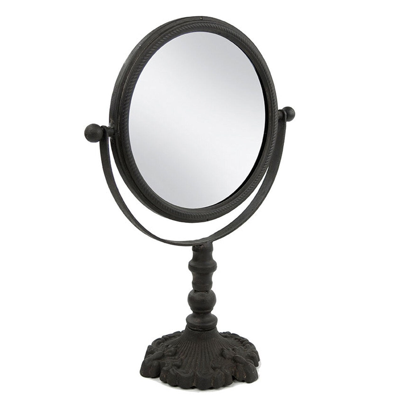 Round Cast Iron Pivoting Mirror